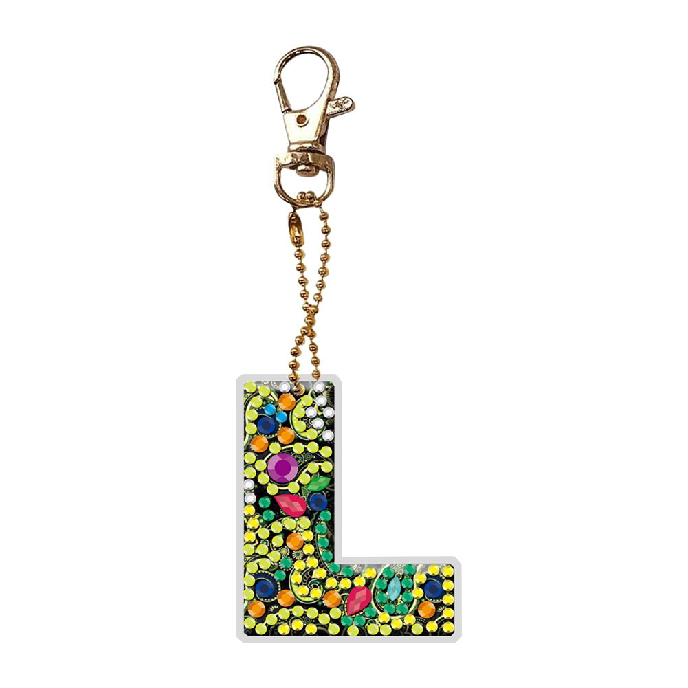 1Pc DIY Diamond Painting Lettter Keychain