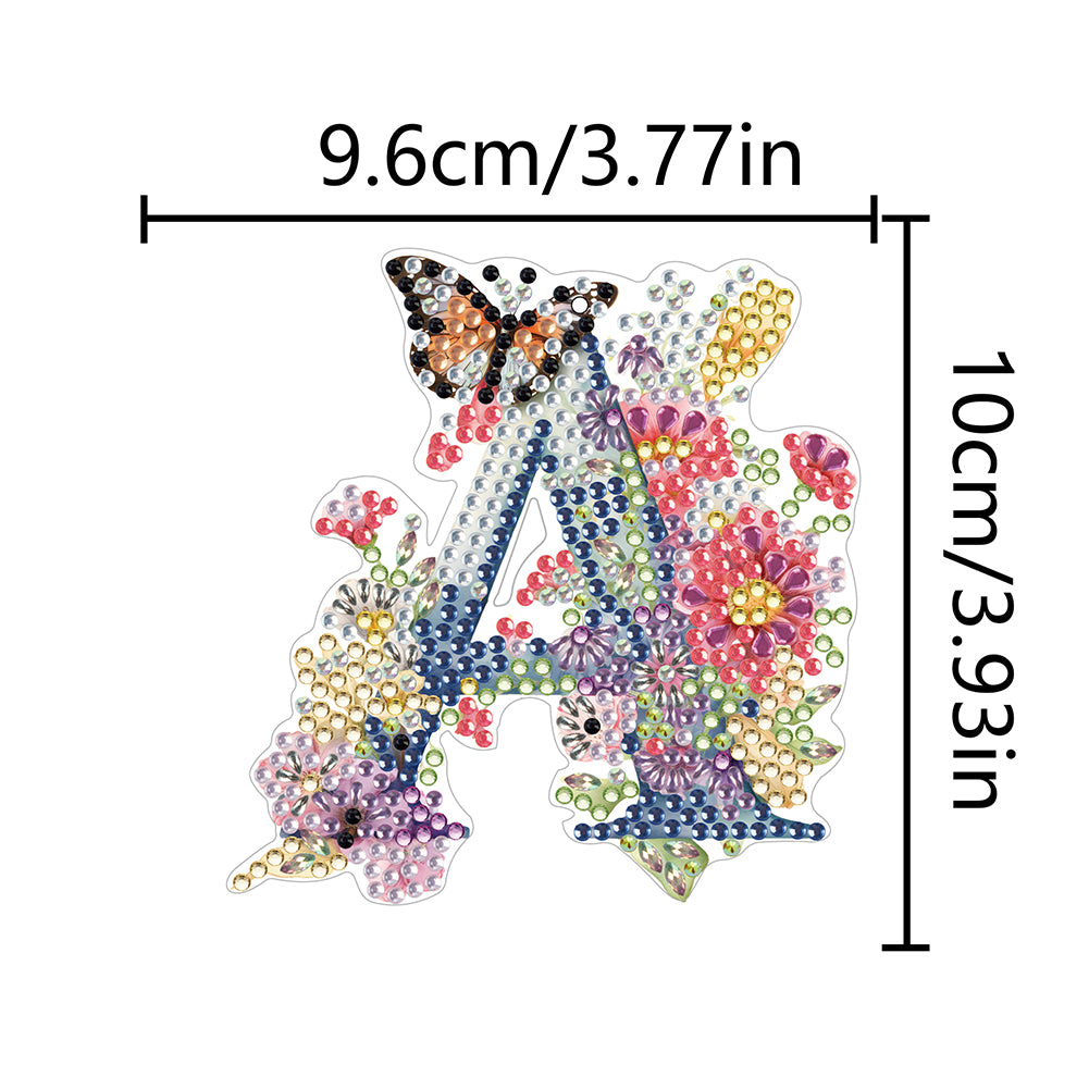 1Pc DIY Diamond Painting Lettter Keychain