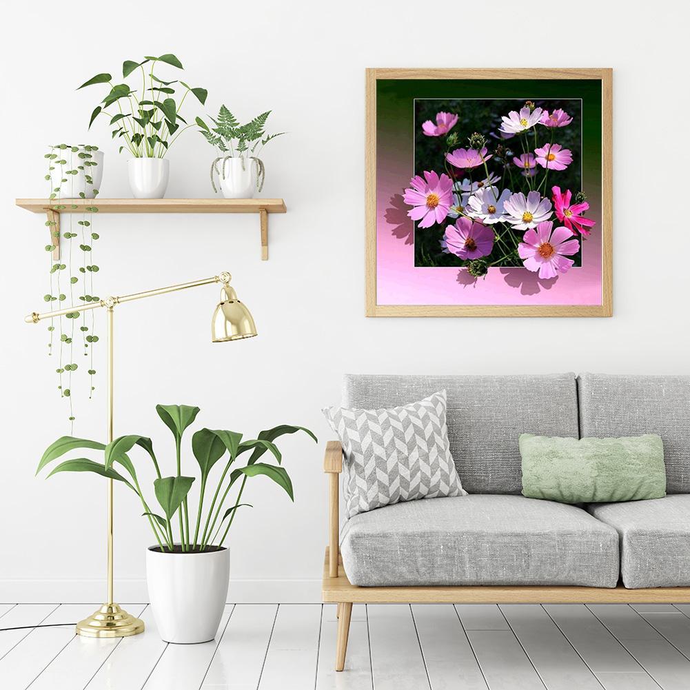 Diamond Painting-5D Full Round Drill Pink Flowers