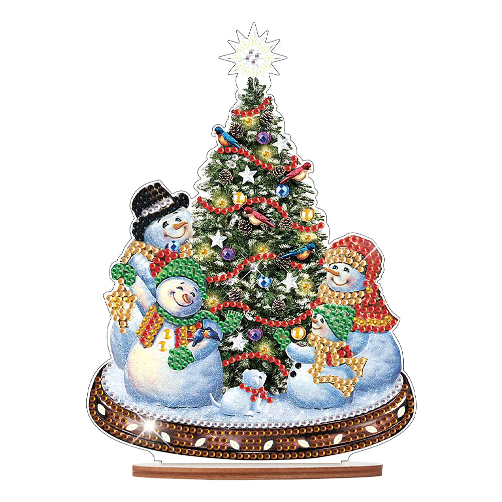 Diamond Painting Wooden Christmas Atmosphere Desktop Decor Ornaments For Christmas Gifts