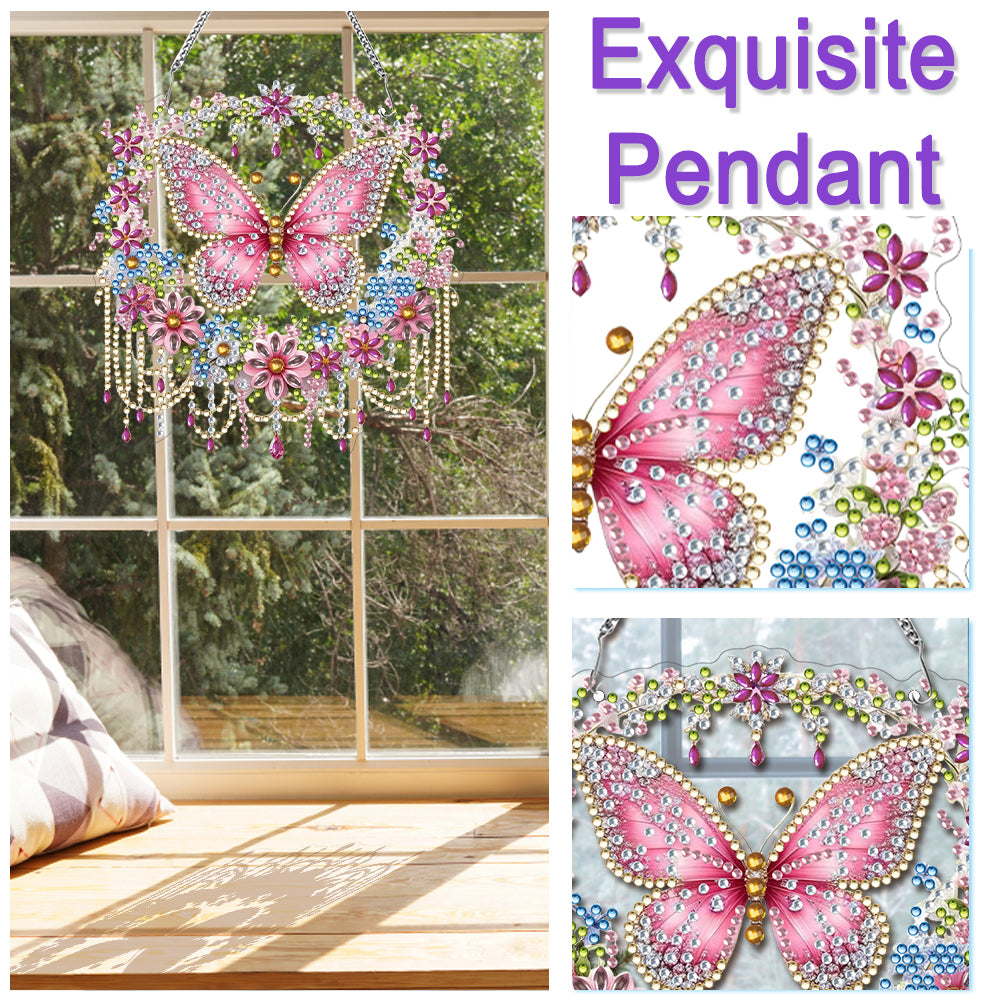 Diamond Painting Acrylic Streamer Butterfly Pendant for Wall Window