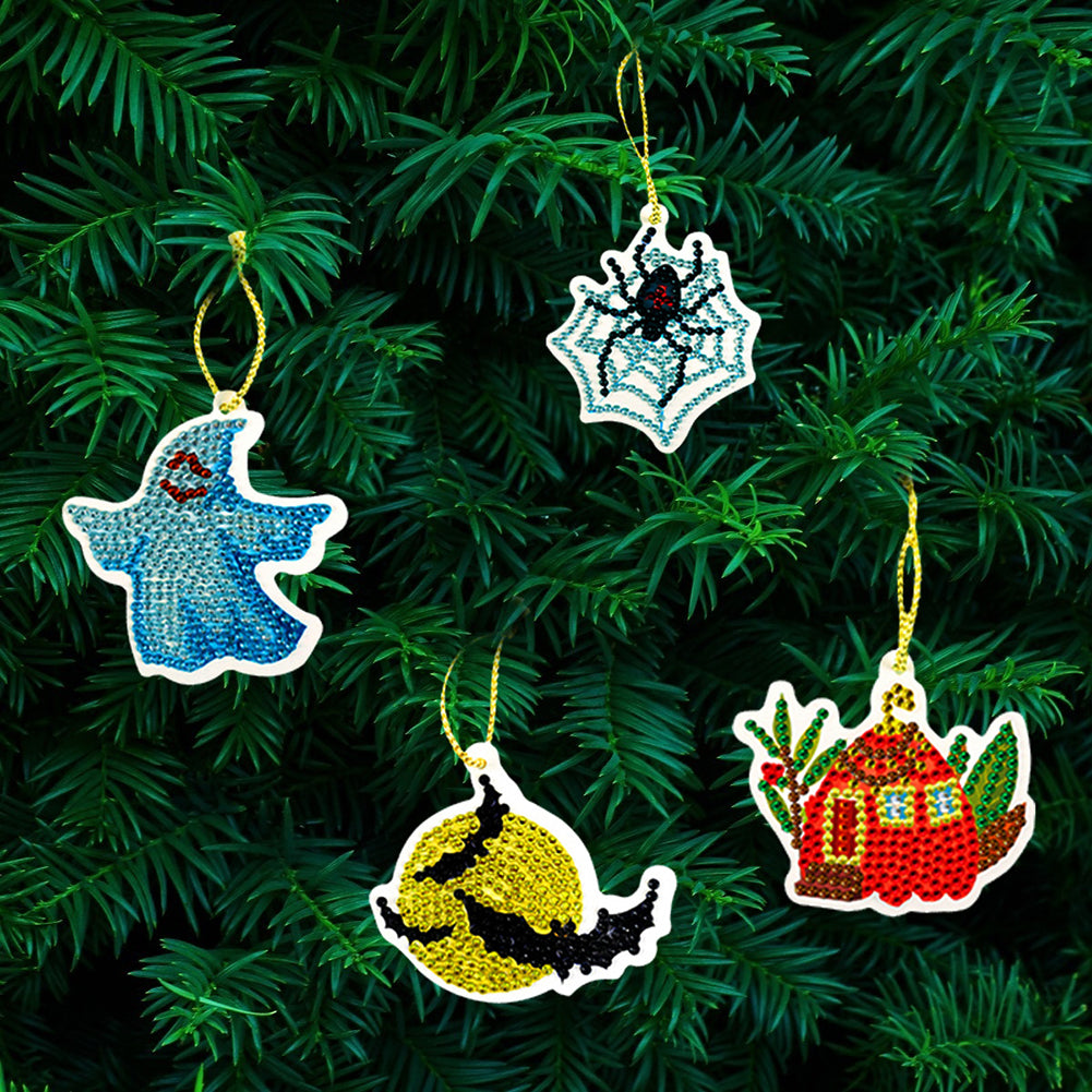 10pcs Halloween DIY Diamond Painting Pendant Full Drill Mosaic Ornament Kit
