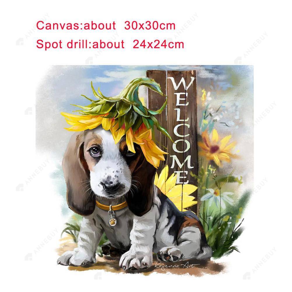 Diamond Painting-Partial Round Drill Cute Dog