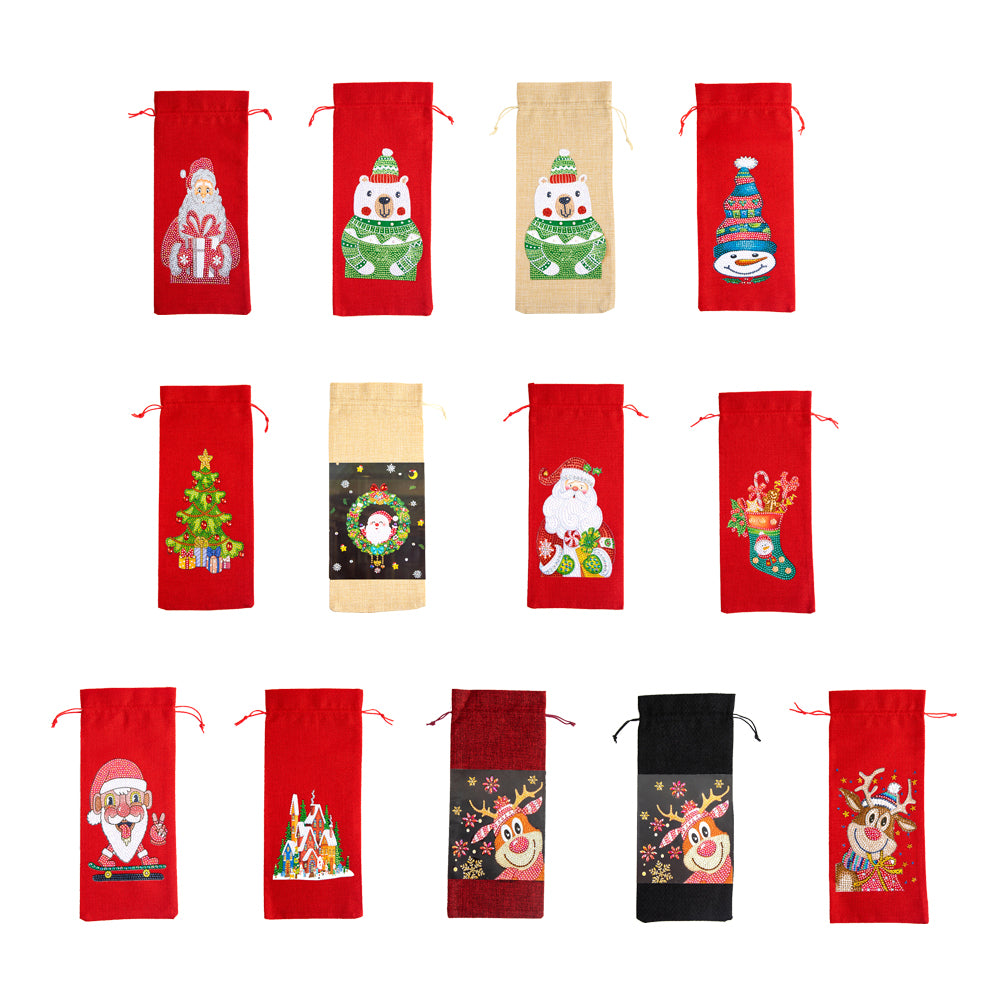 Diamond Painting-DIY Christmas Wine Bottle Bags