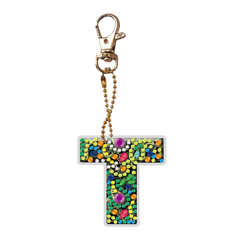 1Pc DIY Diamond Painting Lettter Keychain