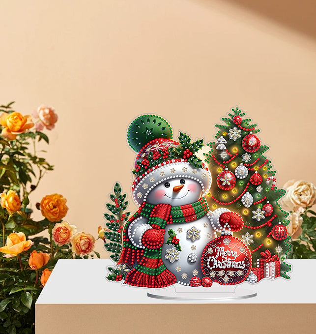 Diamond Painting Acrylic Christmas Atmosphere Snowman Desktop Kit Tabletop Decor