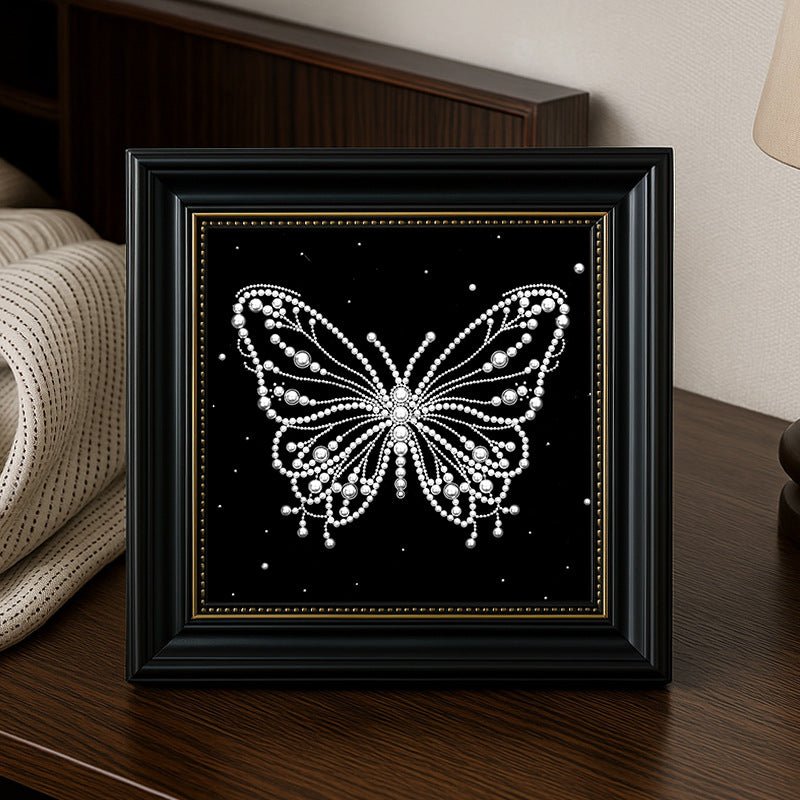 DIY Pearl Painting Butterfly with Frame for Home Wall Decor(27x27cm)