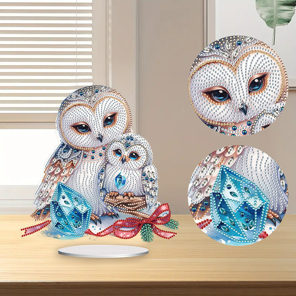 Diamond Painting Acrylic Owl Ornament Kits for Office Desktop Decor