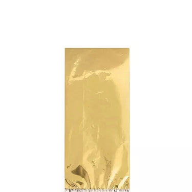Medium Metallic Gold Plastic Treat Bags 25ct
