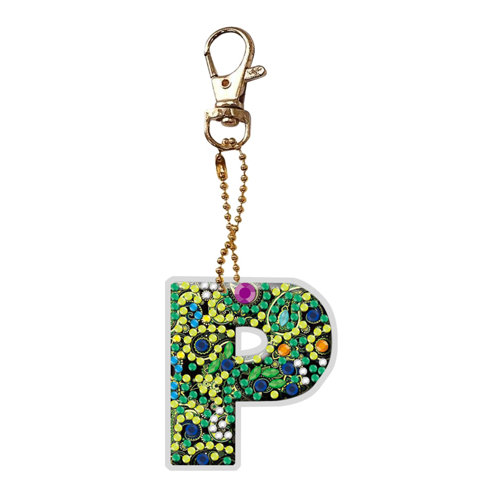 1Pc DIY Diamond Painting Lettter Keychain