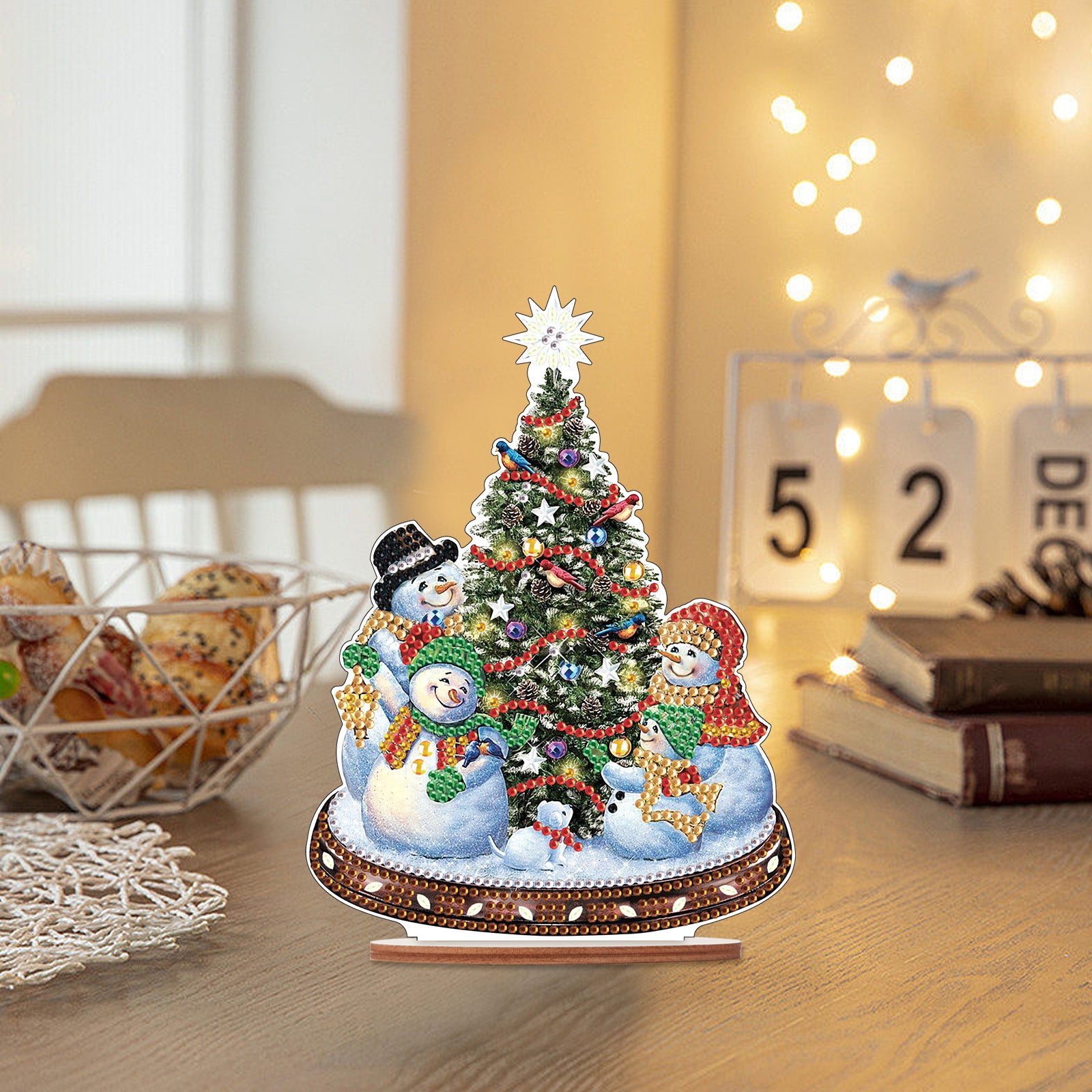 Diamond Painting Wooden Christmas Atmosphere Desktop Decor Ornaments For Christmas Gifts