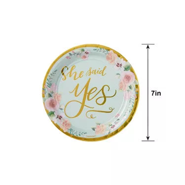 Metallic Mint to Be Floral Dessert Plates 8ct