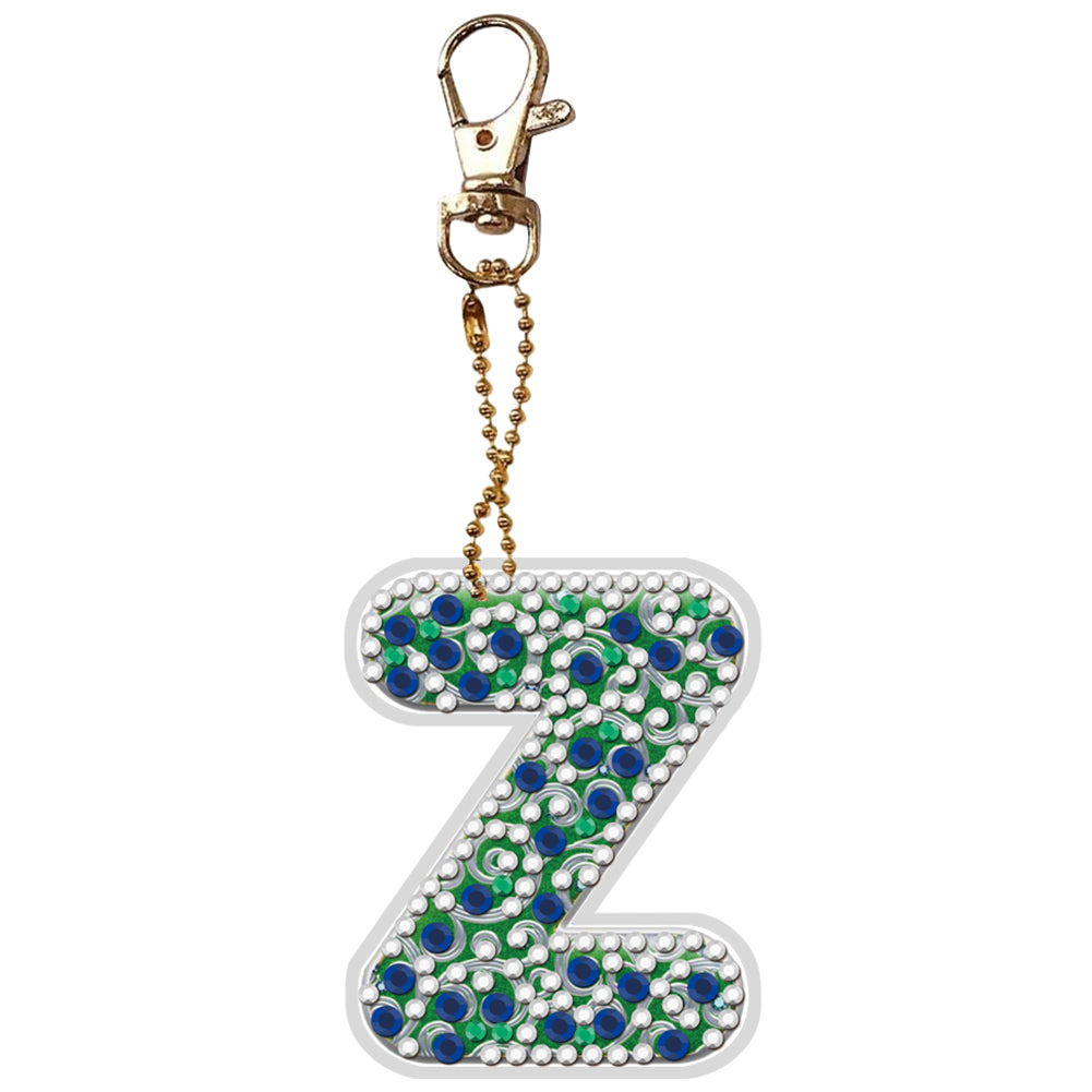 1Pc DIY Diamond Painting Lettter Keychain