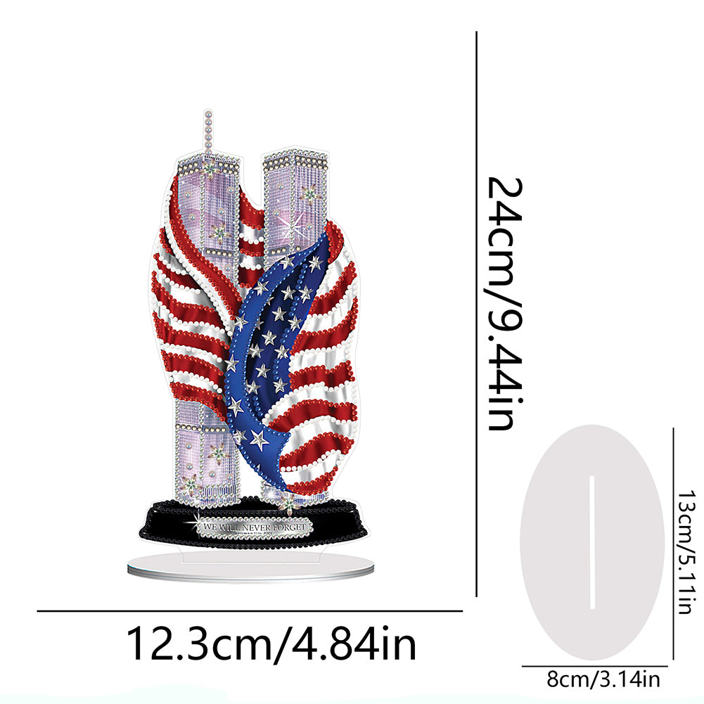 Diamond Painting PVC America Twin Towers Tabletop Ornaments Kit