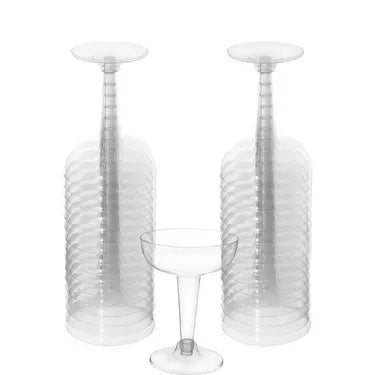 Clear Plastic Champagne Coupe Glasses, 4oz, 32ct