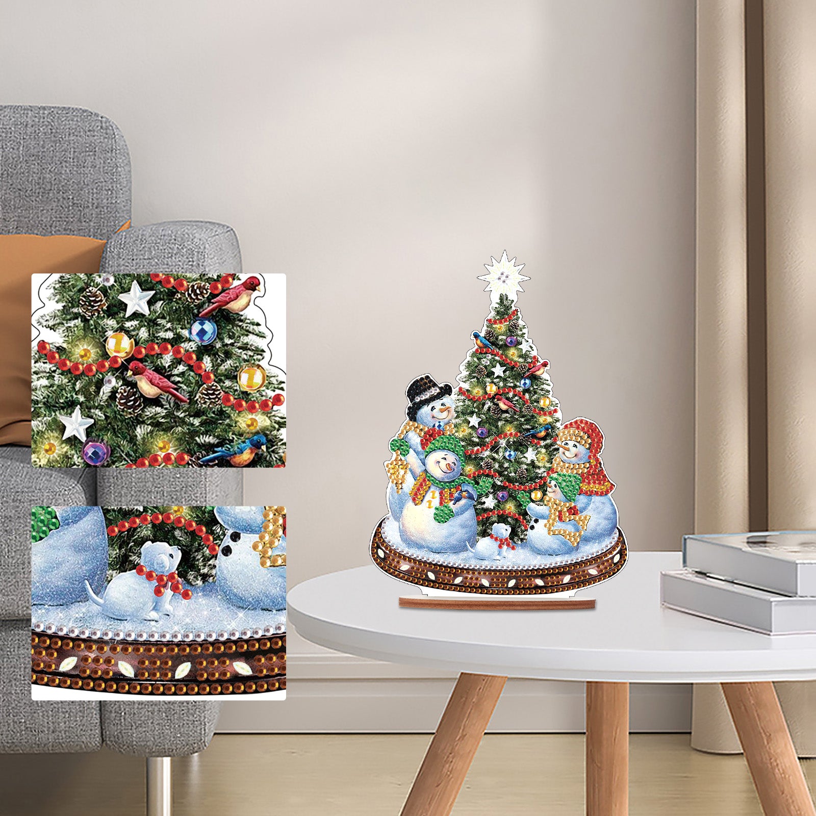 Diamond Painting Wooden Christmas Atmosphere Desktop Decor Ornaments For Christmas Gifts