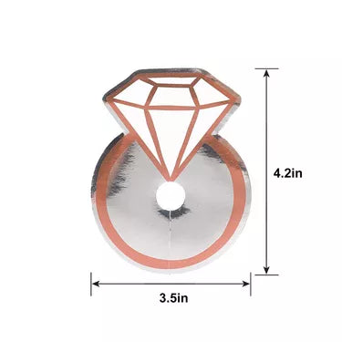 Metallic Rose Gold & Silver Diamond Ring Glass Tags 18ct
