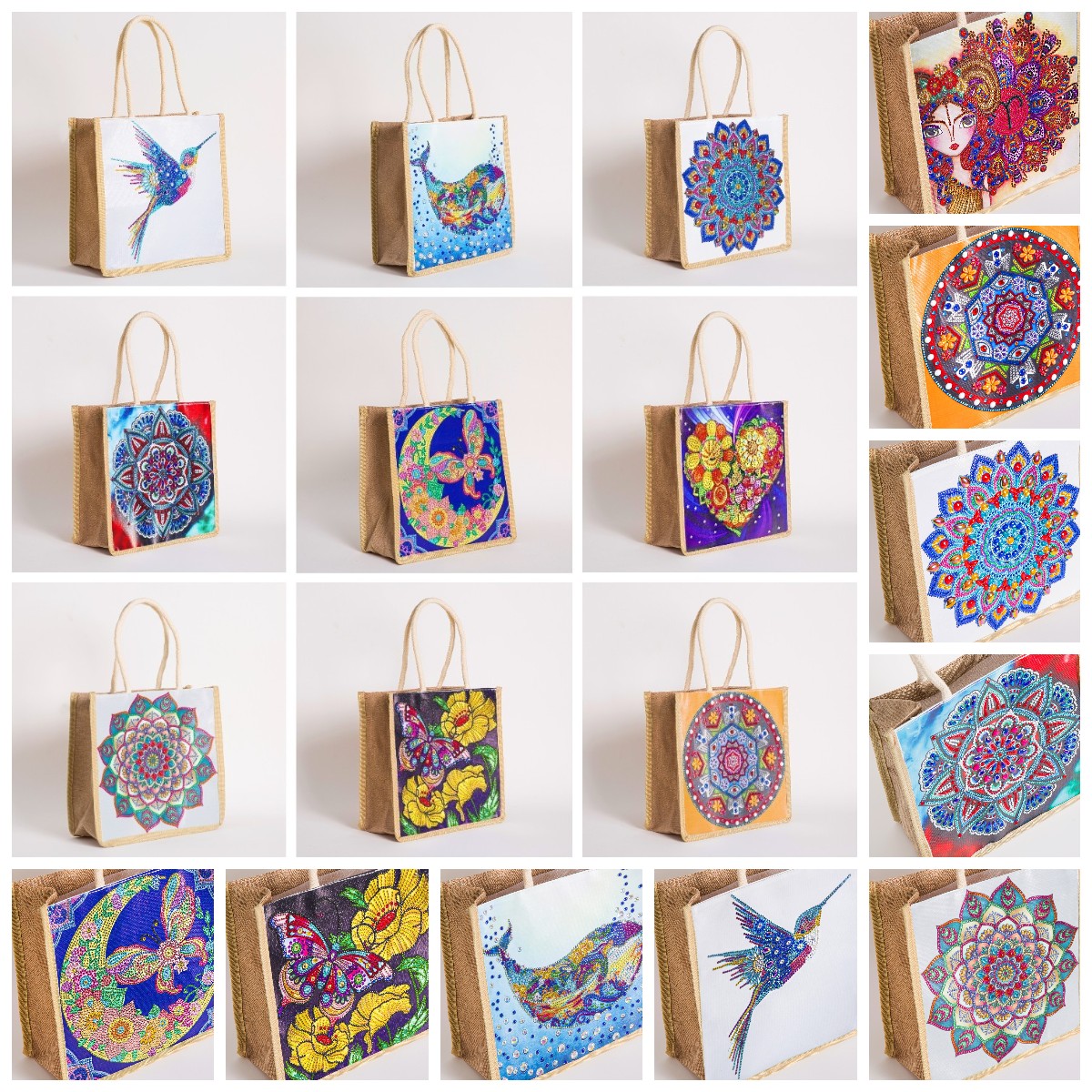 Diamond Painting-DIY Linen Shopping Handbag Tote