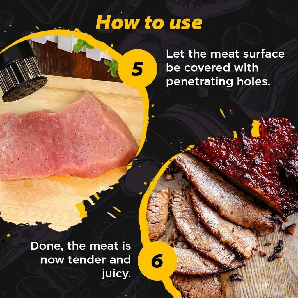 鉂勶Stainless Steel Meat Tenderizer Needle 21 Pin Steak BBQ Kitchen Cooking Tool