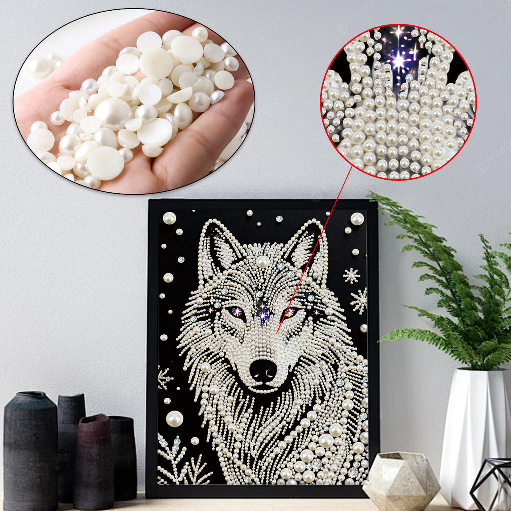 Diamond Painting-DIY Special Shaped Drill Pearl Painting Wolf(30x40cm)