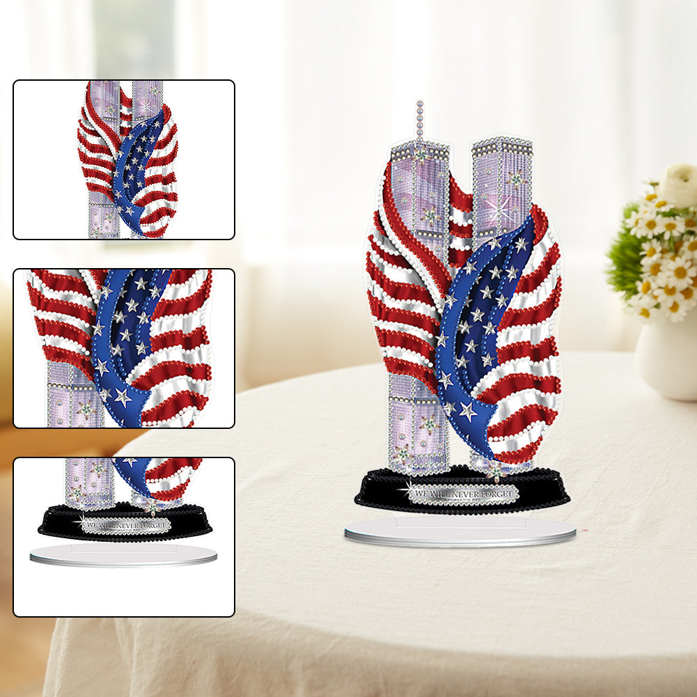 Diamond Painting PVC America Twin Towers Tabletop Ornaments Kit