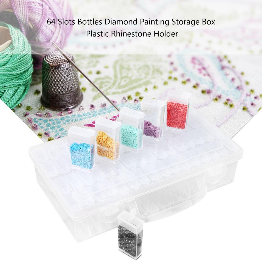 Drill Storage Box-64 Slots Bottles Diamond Painting Storage Box