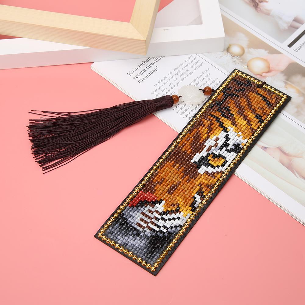 DIY Special Shaped Diamond Painting Leather Bookmark Tassel Book Marks Gift