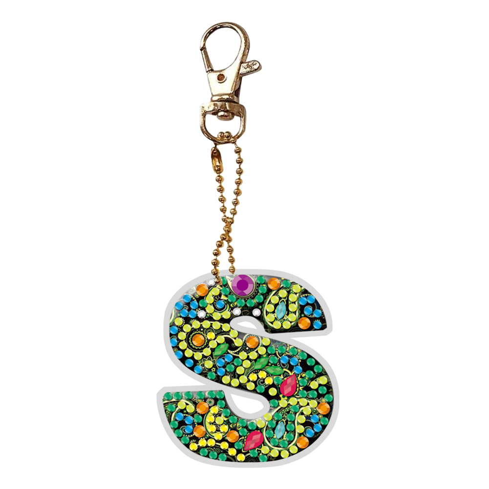 1Pc DIY Diamond Painting Lettter Keychain