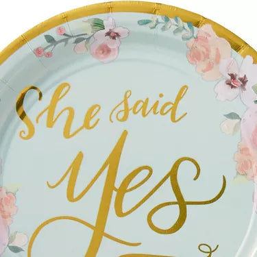 Metallic Mint to Be Floral Dessert Plates 8ct