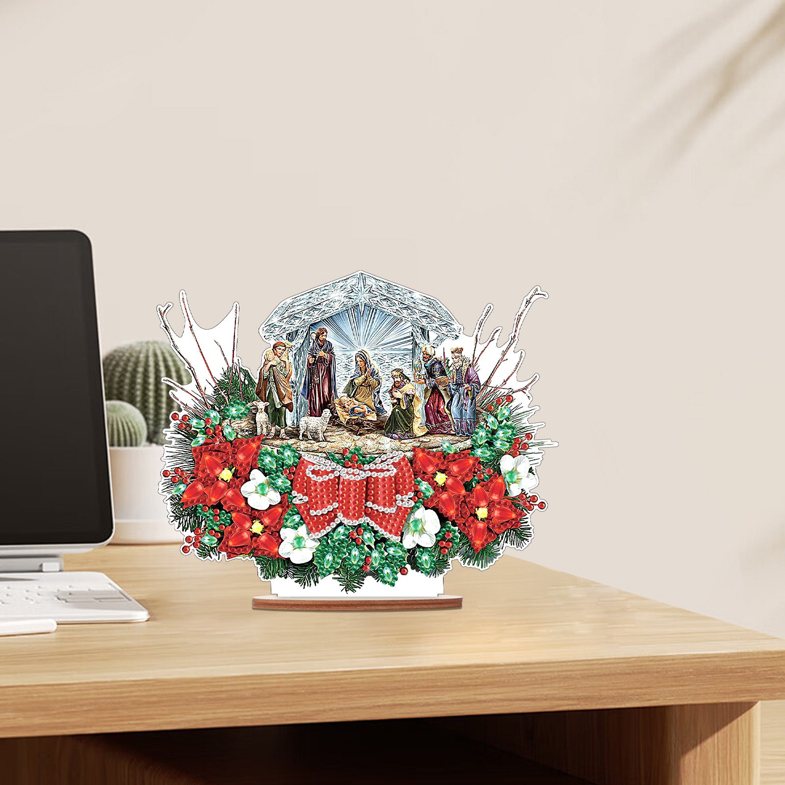 Diamond Painting Wooden Christmas Atmosphere Desktop Decor Ornaments For Christmas Gifts