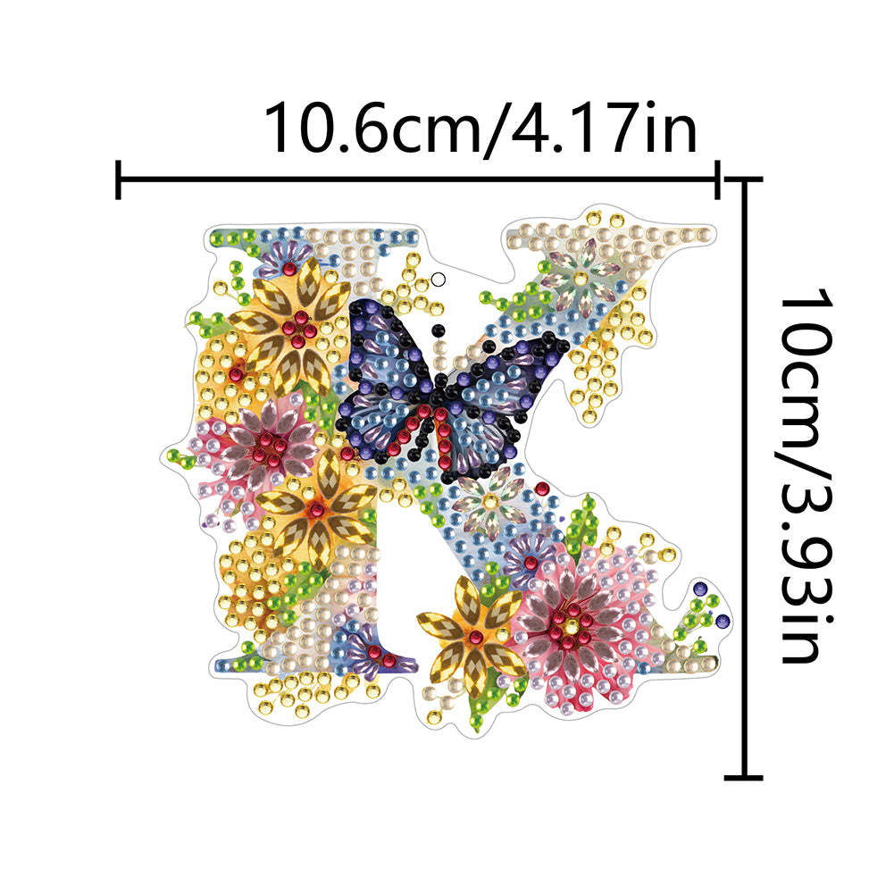 1Pc DIY Diamond Painting Lettter Keychain