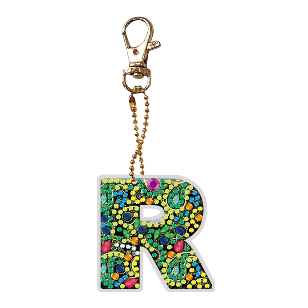 1Pc DIY Diamond Painting Lettter Keychain
