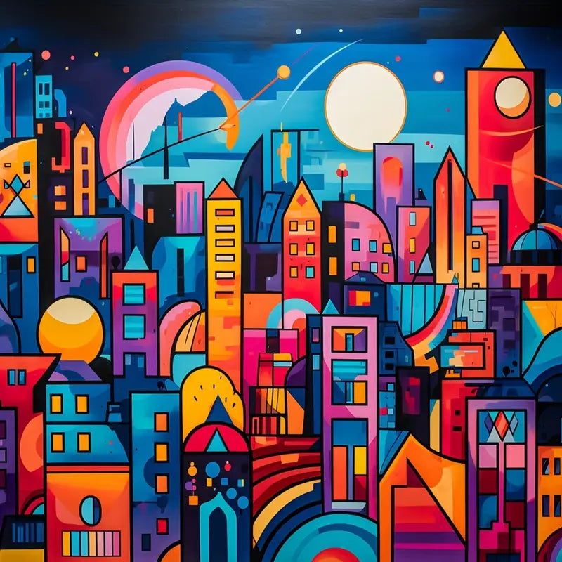 Diamond Painting-DIY Full Round Drill Abstract City