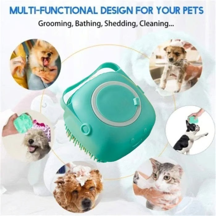 Bathroom Dog Cat Bath Brush Massage Gloves Soft Safety Silicone Comb Pet Accessories
