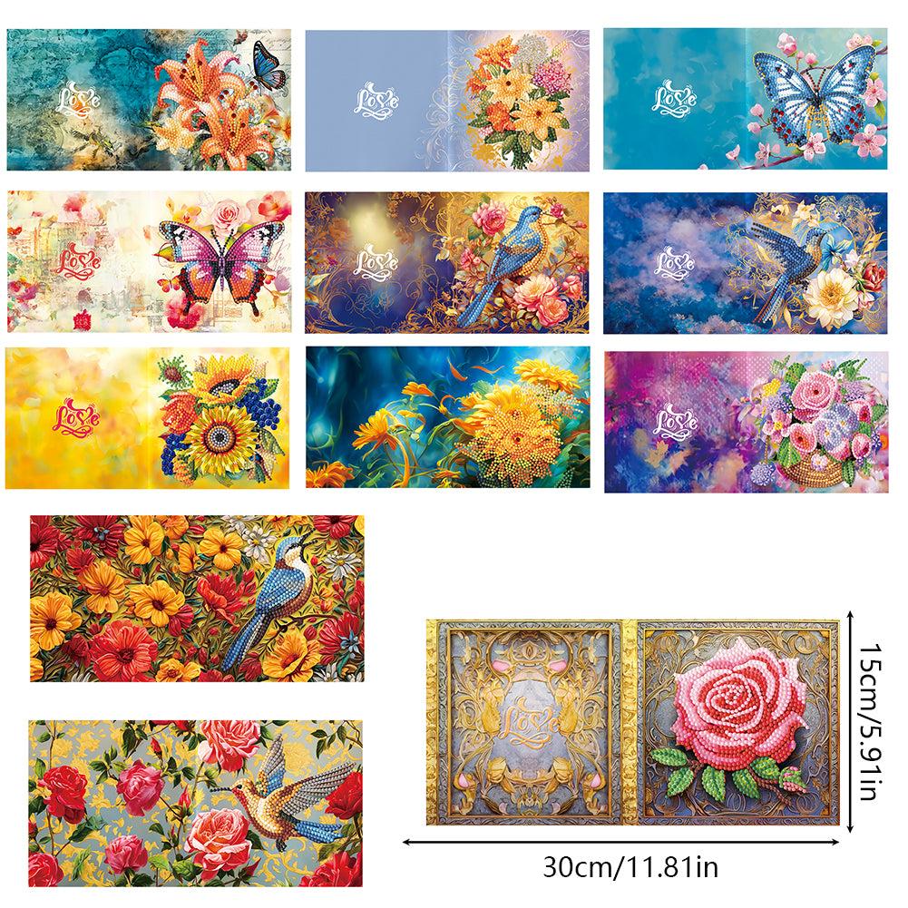 12 Pcs/Set Diamond Painting Christmas Greeting Card