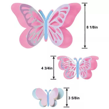 Iridescent Pink Butterfly Accent D茅cor Kit, 12pc