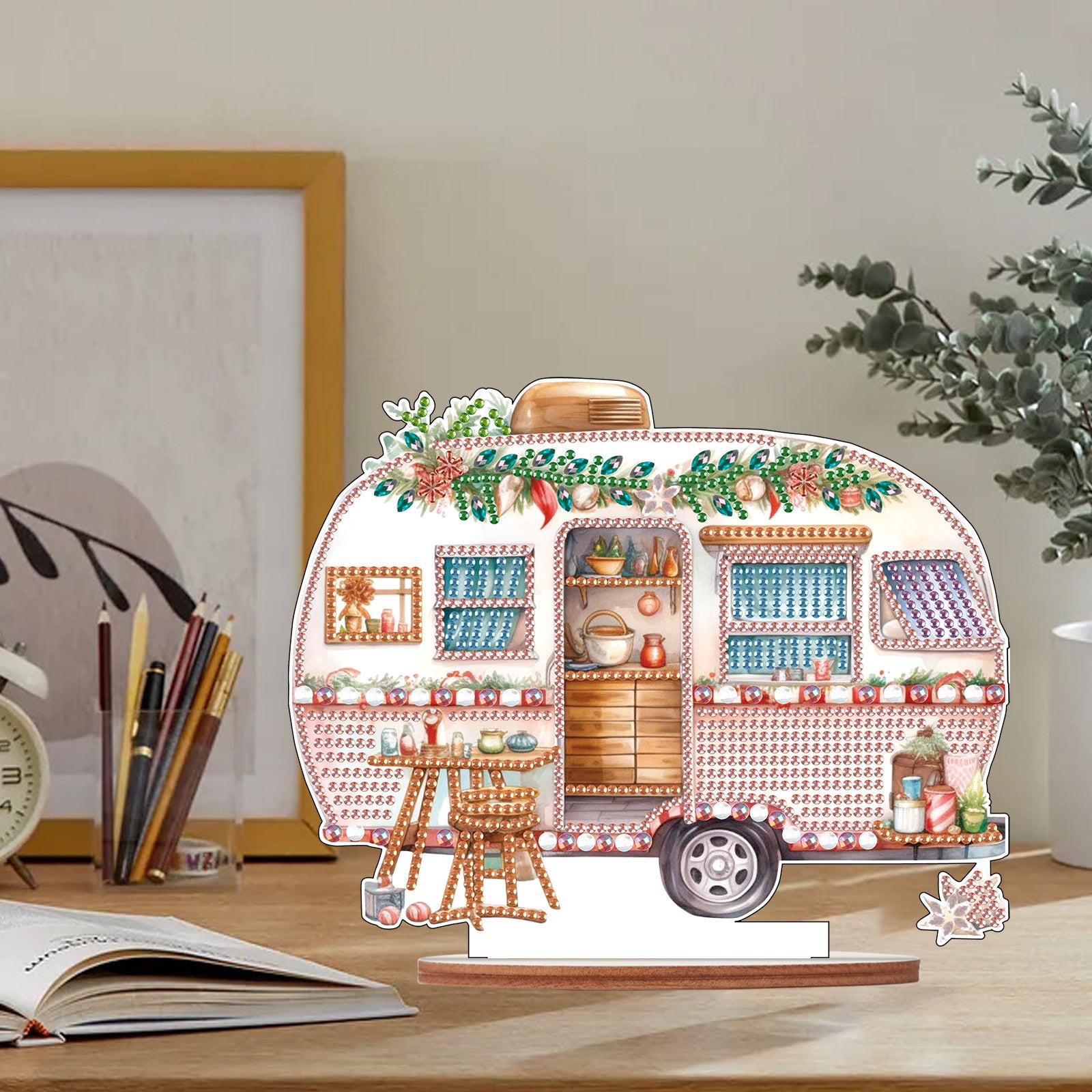 Diamond Painting Wooden Campervan Desktop Decor Ornaments