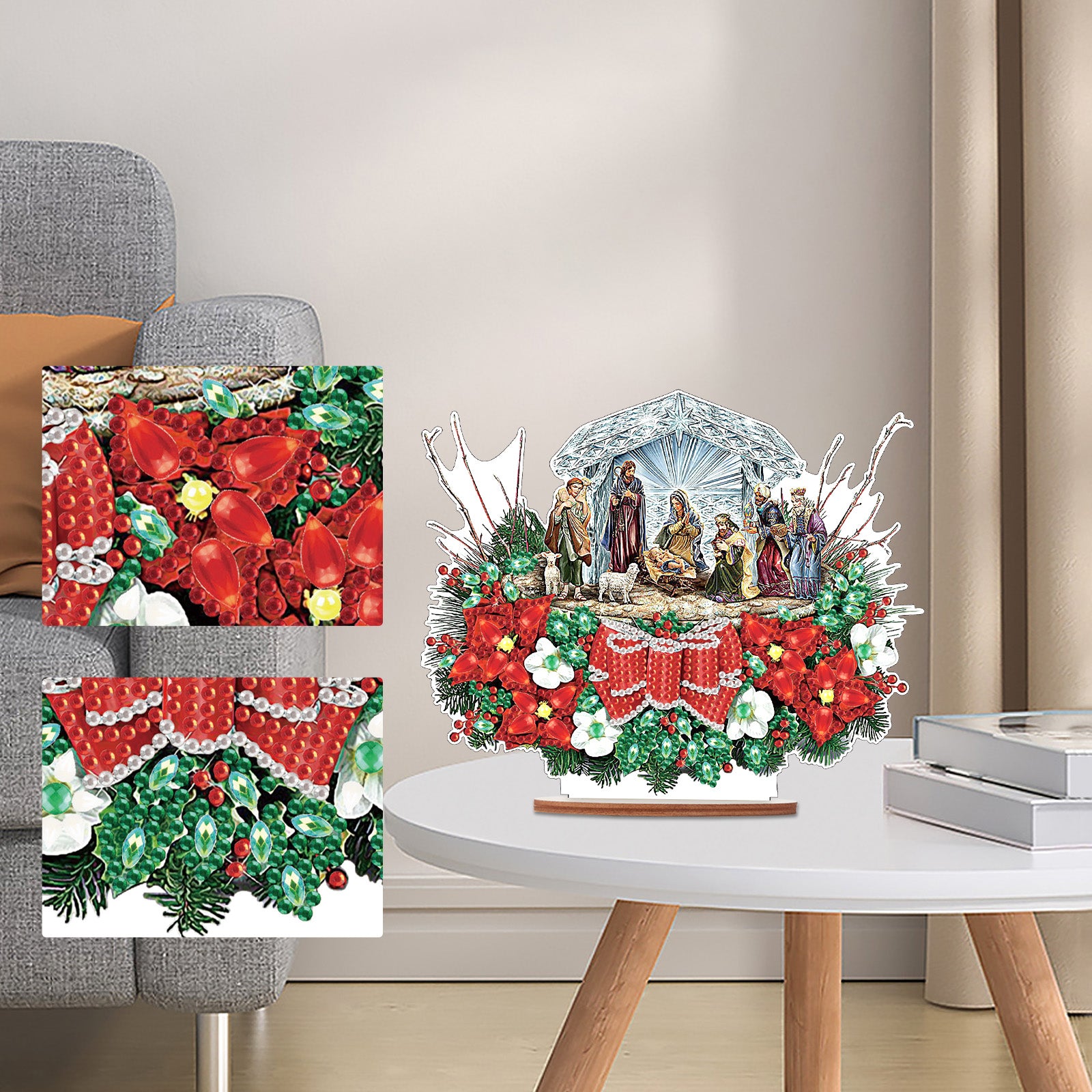 Diamond Painting Wooden Christmas Atmosphere Desktop Decor Ornaments For Christmas Gifts