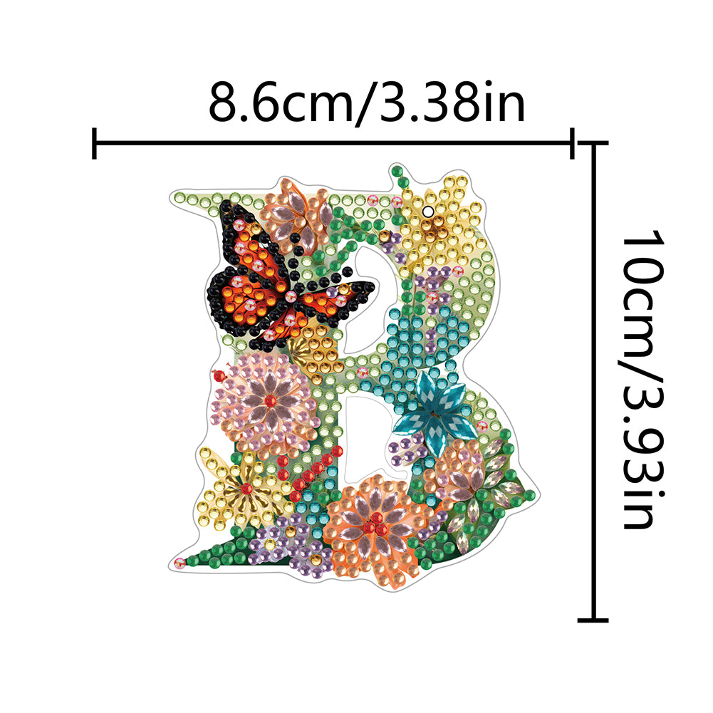 1Pc DIY Diamond Painting Lettter Keychain