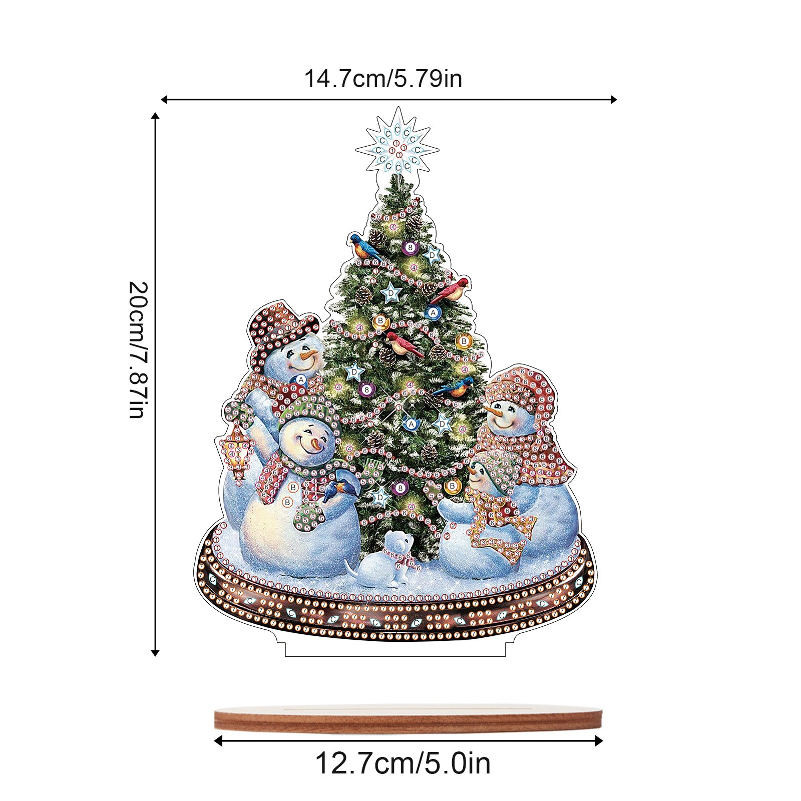 Diamond Painting Wooden Christmas Atmosphere Desktop Decor Ornaments For Christmas Gifts