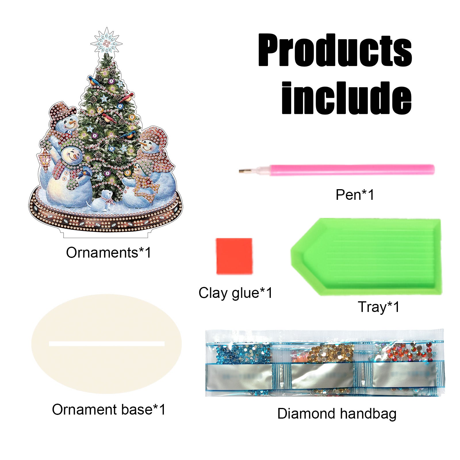 Diamond Painting Wooden Christmas Atmosphere Desktop Decor Ornaments For Christmas Gifts