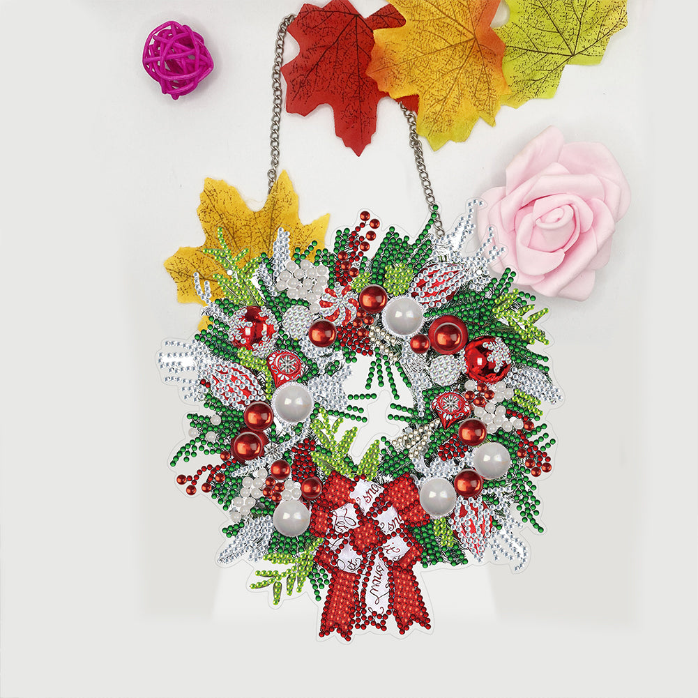 Diamond Painting Christmas Wreath Pendant
