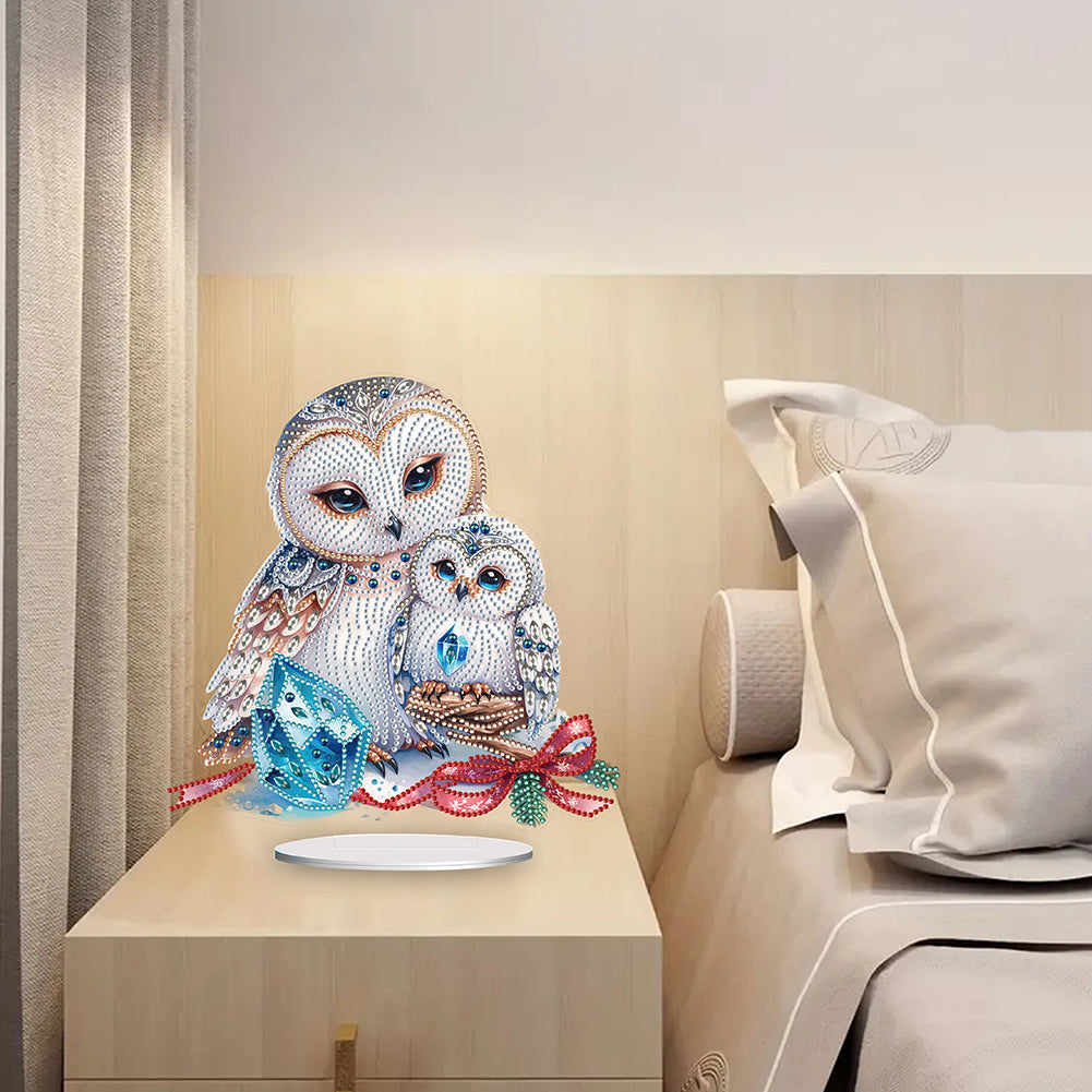 Diamond Painting Acrylic Owl Ornament Kits for Office Desktop Decor