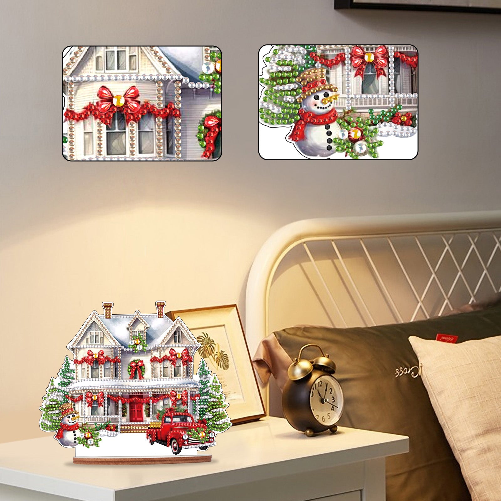Diamond Painting Wooden Christmas House Desktop Decor Ornaments
