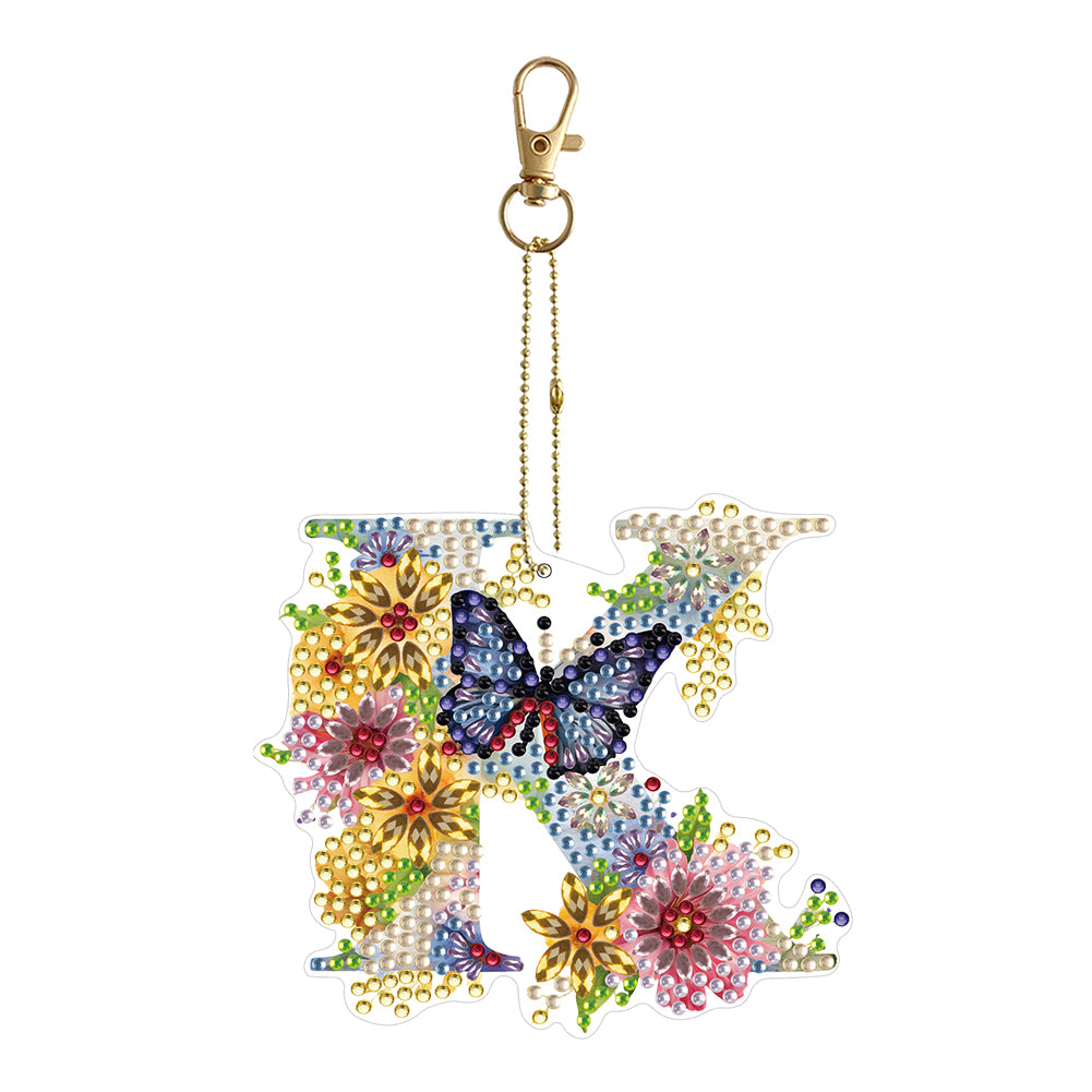 1Pc DIY Diamond Painting Lettter Keychain