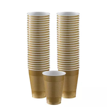 Gold Plastic Cups, 12oz, 50ct