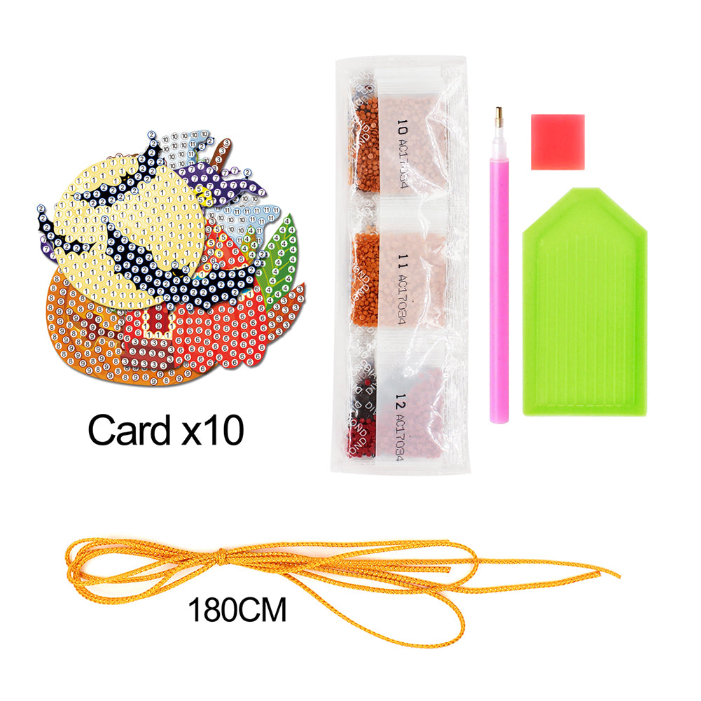10pcs Halloween DIY Diamond Painting Pendant Full Drill Mosaic Ornament Kit