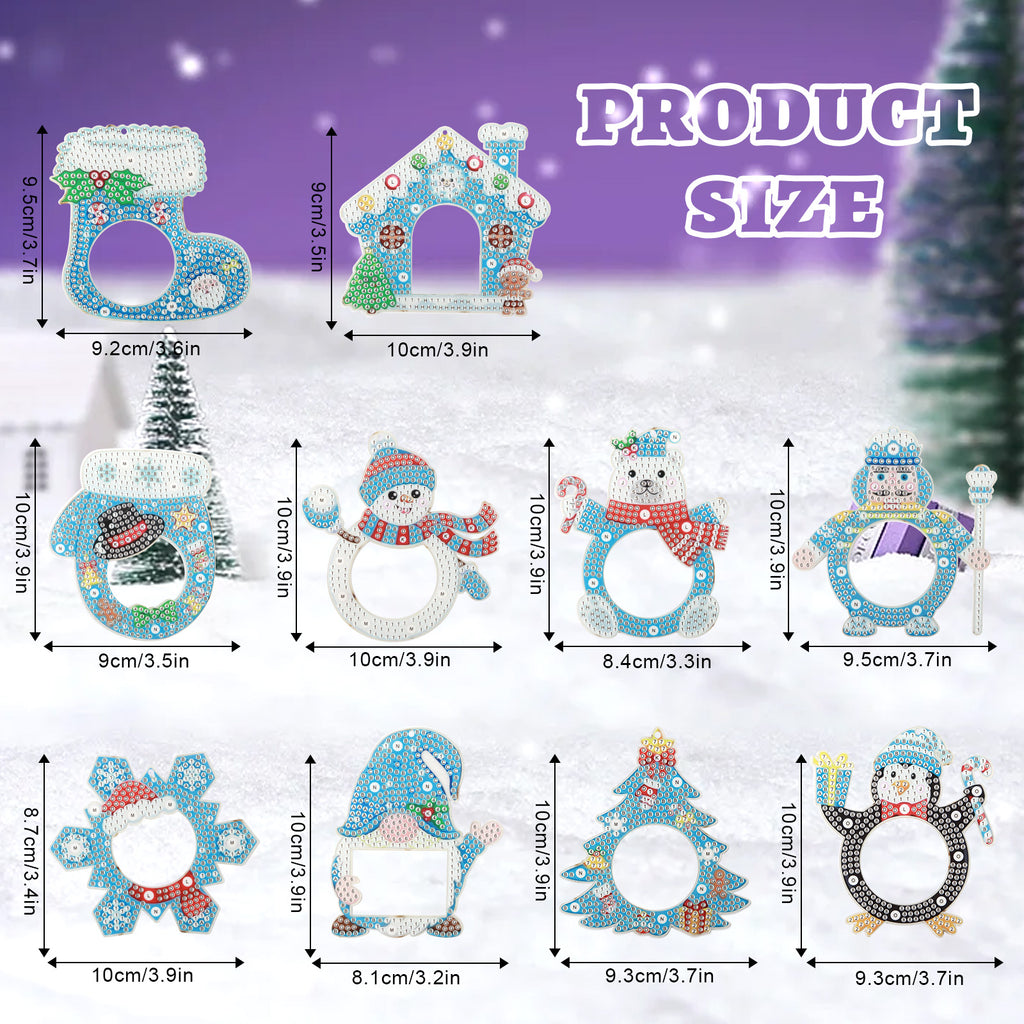10Pcs Diamond Painting Home Christmas Tree Decoration Photo Frame Pendant