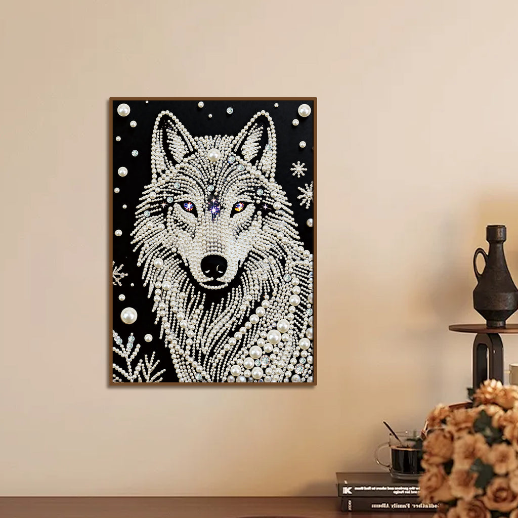 Diamond Painting-DIY Special Shaped Drill Pearl Painting Wolf(30x40cm)