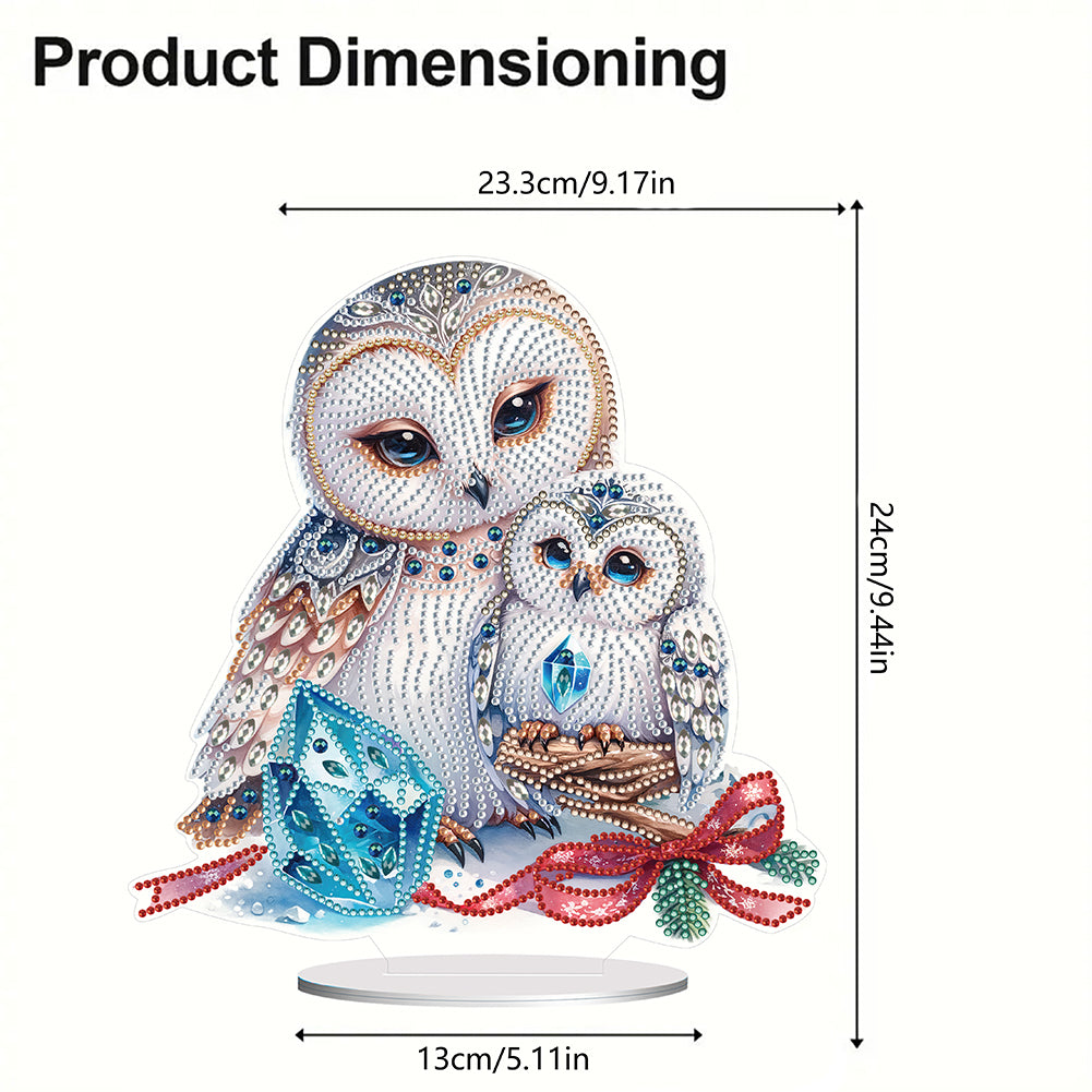 Diamond Painting Acrylic Owl Ornament Kits for Office Desktop Decor
